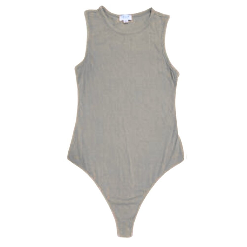 Le Lis Ribbed Gray Bodysuit Size Small